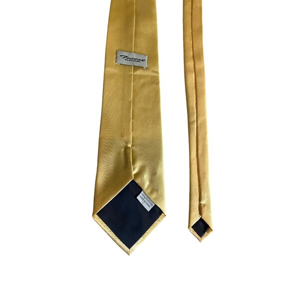 Twist  Platinum Mens Gold Necktie Classic Style Dad Gift Retro Corpcore - Picture 3 of 5